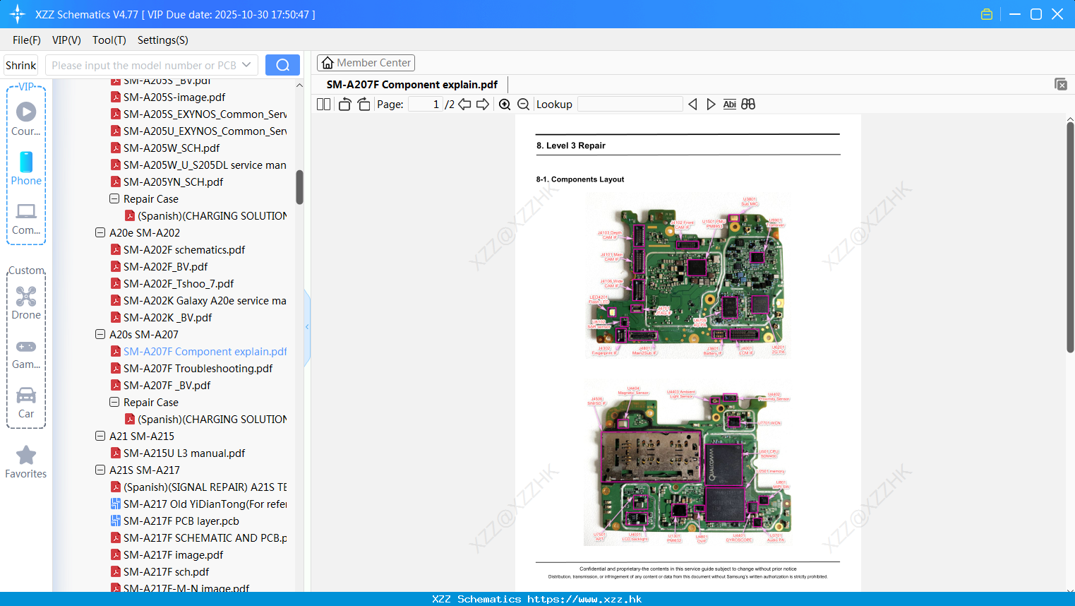 Samsung SM-A207F Component Explain